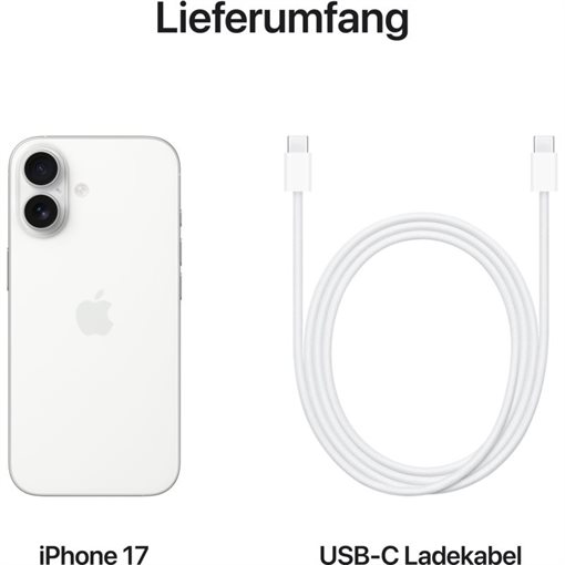 Apple iPhone 17 MG6K4ZD/A 256GB Weiß 16cm 6,3Zoll 5G