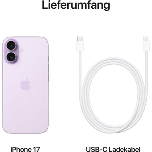 Apple iPhone 17 MG6M4ZD/A 256GB Lavendel 16cm 6,3Zoll 5G