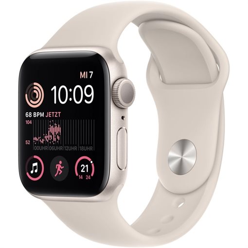 Apple Watch SE G2 Starlight Alu Band: Starlight Größe M/L 32GB 44mm 4G