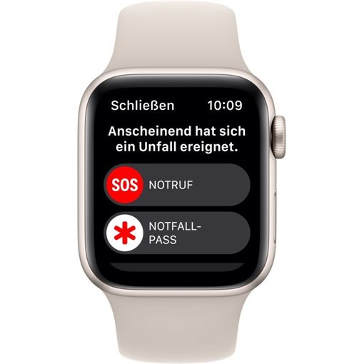Apple Watch SE G2 Starlight Alu Band: Starlight Größe M/L 32GB 44mm 4G
