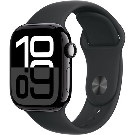 Apple Watch Series 10 Jet Black Alu Band: Schwarz Größe M/L 64GB 46mm