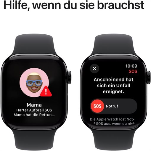 Apple Watch Series 10 Jet Black Alu Band: Schwarz Größe M/L 64GB 46mm