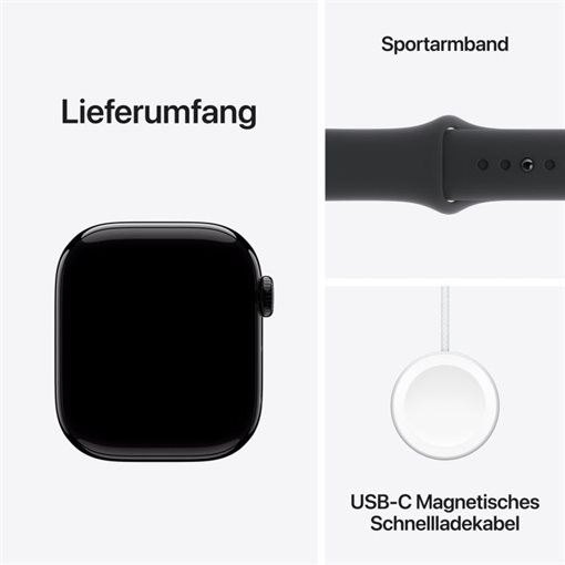 Apple Watch Series 10 Jet Black Alu Band: Schwarz Größe M/L 64GB 46mm