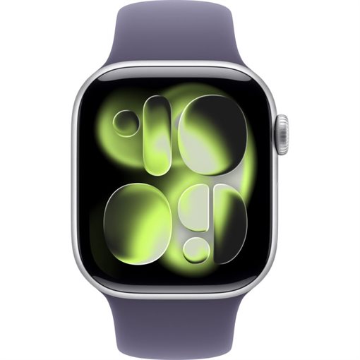 Apple Watch Series 11 Alu, Silber Band:Purple fog Gr, M/L 64GB 46mm LTE