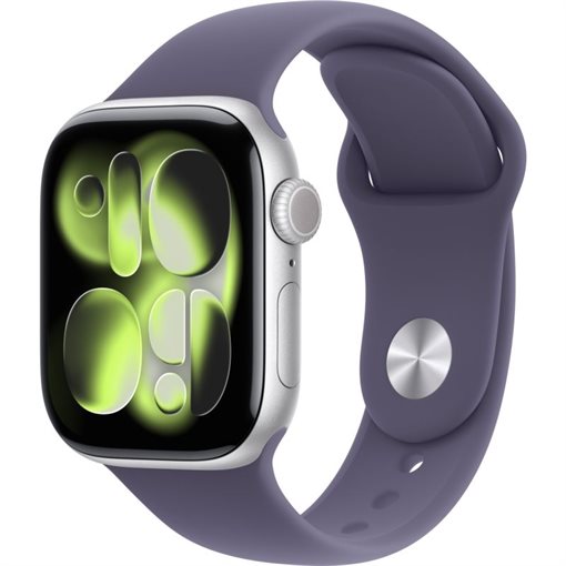 Apple Watch Series 11 Alu, Silber Band:Purple fog Gr, M/L 64GB 46mm LTE