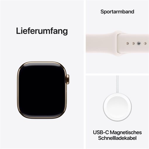 Apple Watch Series 11 Gold Titan Band:Hellrosa Gr, M/L 64GB 42mm LTE GPS