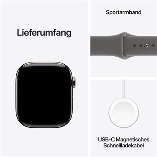 Apple Watch Series 11 Natürliches Titan Band:Stone Gray Gr, S/M 64GB 46mm