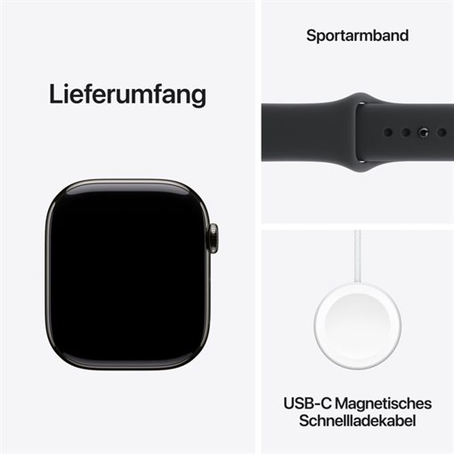 Apple Watch Series 11 Schiefertitan Band:Schwarz Gr, M/L 64GB 46mm LTE GPS