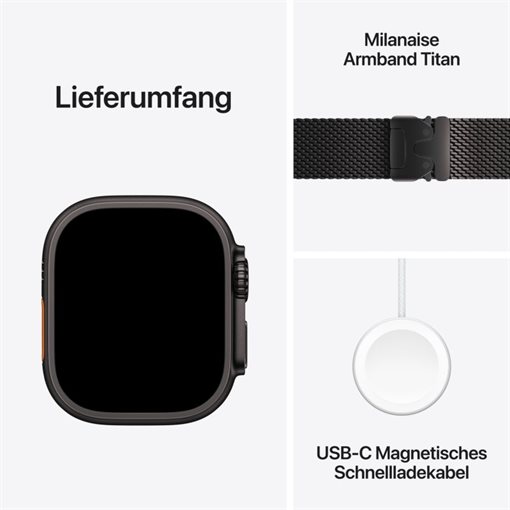 Apple Watch Ultra 3 Black Titanium Band:Schwarz Gr, L 64GB 49mm