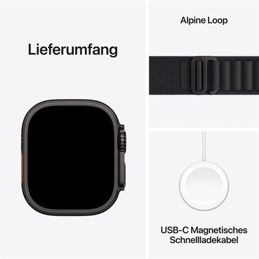 Apple Watch Ultra 3 Black Titanium Band:Schwarz Gr, S 64GB 49mm