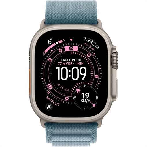 Apple Watch Ultra 3 Natürliches Titan Band:Hellblau Gr, M 64GB 49mm