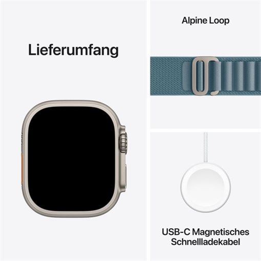 Apple Watch Ultra 3 Natürliches Titan Band:Hellblau Gr, M 64GB 49mm