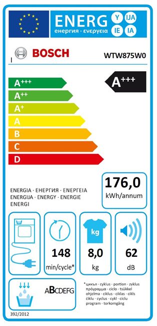 Bosch Logixx 8 WTW875W0 Wäschetrockner Frontlader 8 kg