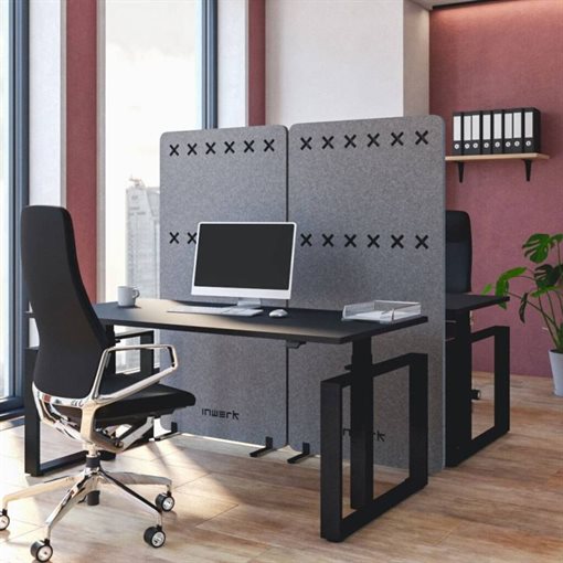 InWerk Akustiktrennwand Akustix Dunkelgrau B80cm x H160cm