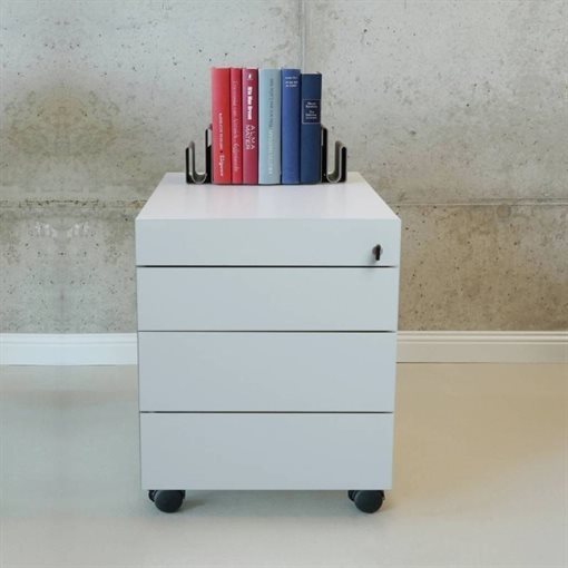 InWerk Büro-Rollcontainer Weiß B43,2cm x T60cm x H57,5cm