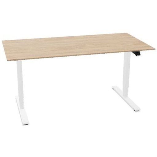 InWerk Schreibtisch hvst, Masterlift 2 Eiche/Weiß B160cm x T80cm