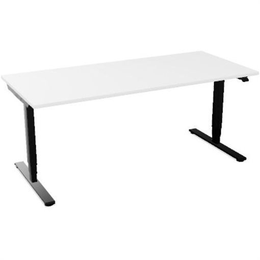 InWerk Schreibtisch hvst, Masterlift 2 Weiß/Schwarz B180cm x T80cm