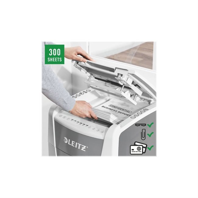 LEITZ IQ Autofeed Aktenvernichter Office 300 P-5 300 Blatt