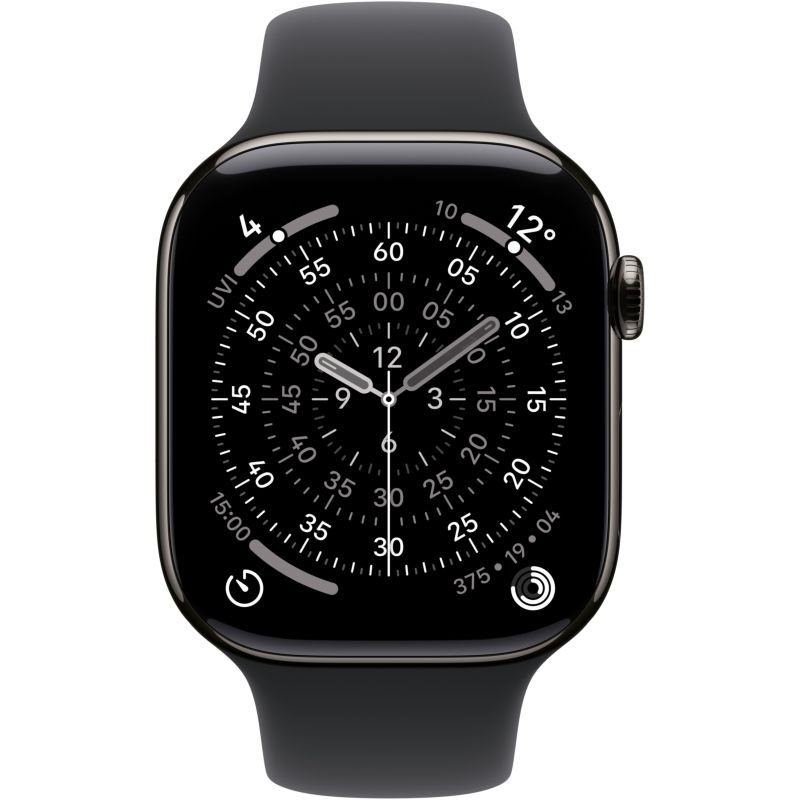 Apple Watch Series 11 Schiefertitan Band:Schwarz Gr, S/M 64GB 46mm LTE GPS
