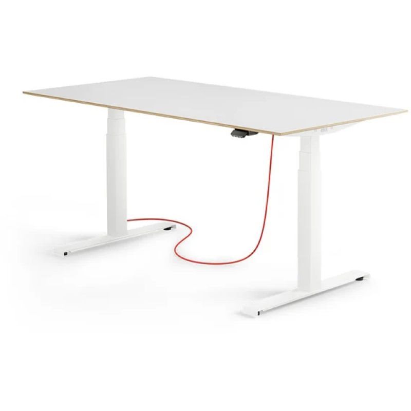 Eliot Schreibtisch hvst, Lock White Multiplex Weiß / Weiß B160cm x T79cm