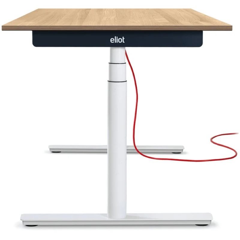 Eliot Schreibtisch hvst, Original White Weiß / Eiche B160cm x T80cm