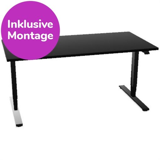 InWerk Schreibtisch hvst, Masterlift 2 Schwarz/Schwarz B160cm x T80cm