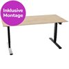 InWerk Schreibtisch hvst, Masterlift 2 Eiche/Schwarz B160cm x T80cm
