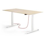 Eliot Schreibtisch hvst, Lock White Multiplex Weiß / Eiche B160cm x T79cm