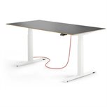 Eliot Schreibtisch hvst, Lock White Multiplex Weiß / Schwarz B160cm x T79cm