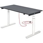 Eliot Schreibtisch hvst, Original White Weiß / Graphite B140cm x T70cm