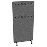 InWerk Akustiktrennwand mit Rollen Akustix Dunkelgrau B80cm x H160cm